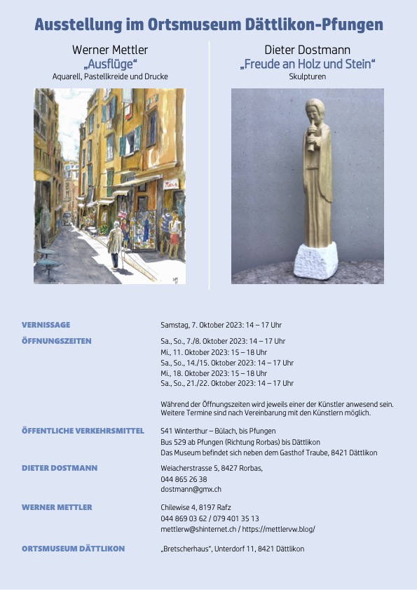Ausstellung, Kunst im Dorf, Dättlikon-Pfungen, 2023